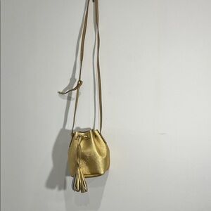 J. Crew Gold Bucket Bag